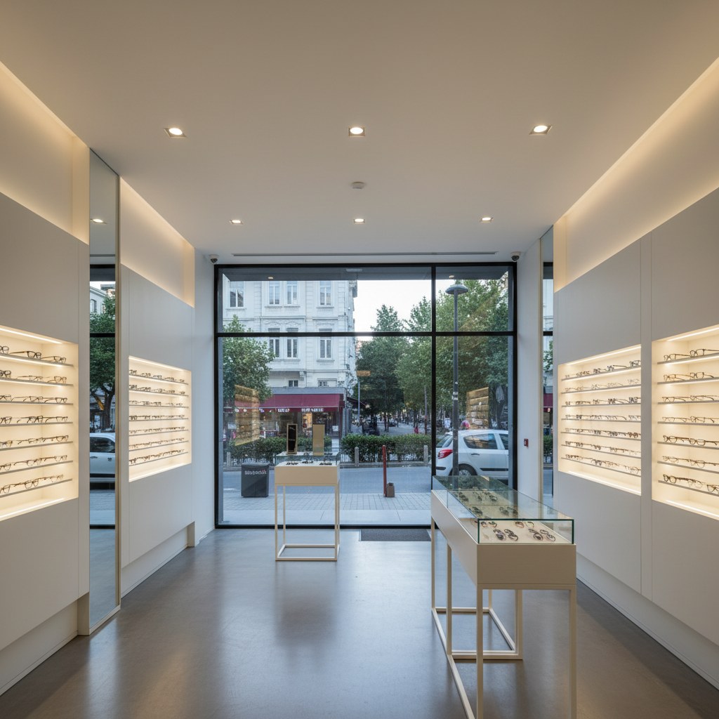 Optik Dünyası showroom tasarımı — Bağdat Caddesi, İstanbul